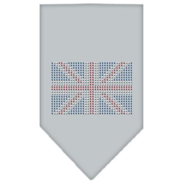 Unconditional Love British Flag Rhinestone Bandana Grey Large UN801050